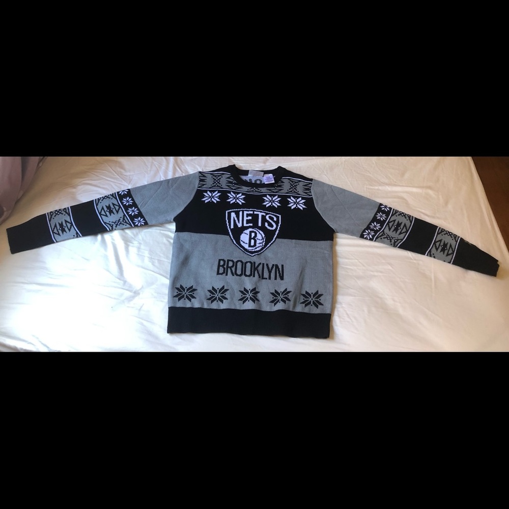 NBA Brooklyn Nets Ugly Christmas Sweater Youth XL-EG 18 New with Tags